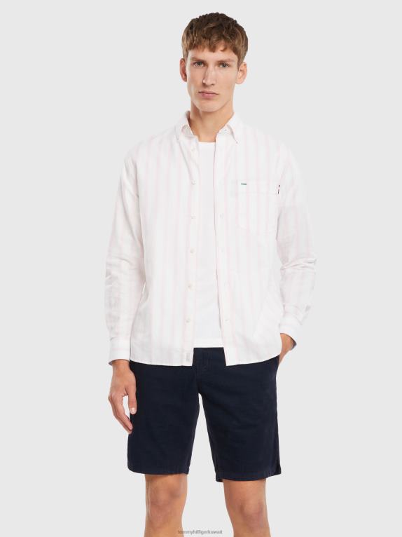 وردي بلوري/أبيض Tommy Hilfiger قميص أكسفورد ذو قصة عادية 446441211