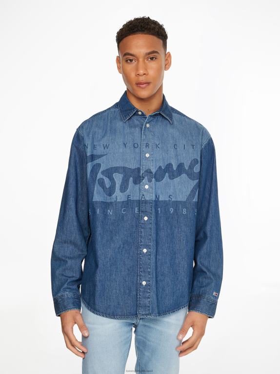 وسط الدنيم Tommy Hilfiger قميص جينز بشعار الليزر 446441215