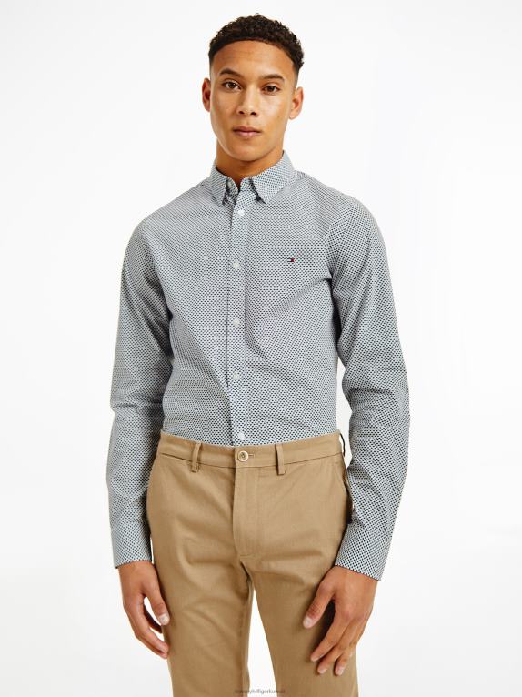 أبيض / ييل البحرية Tommy Hilfiger قميص بطبعة نقاط 446441221