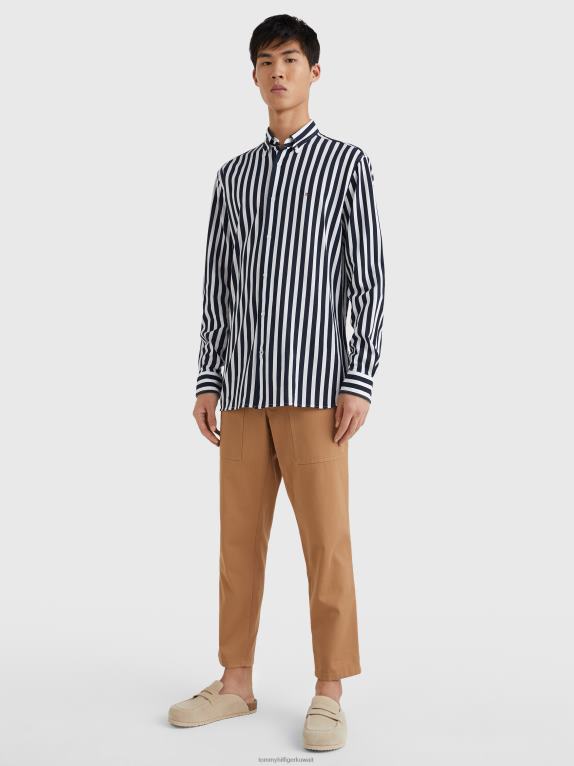 سماء الصحراء/أبيض Tommy Hilfiger قميص مخطط محبوك عارضة 446441223