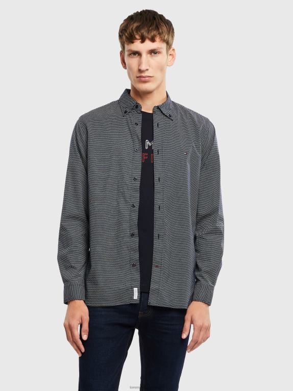 الكربون البحرية / الأبيض Tommy Hilfiger قميص بطبعة جغرافية أساسية فليكس 446441232