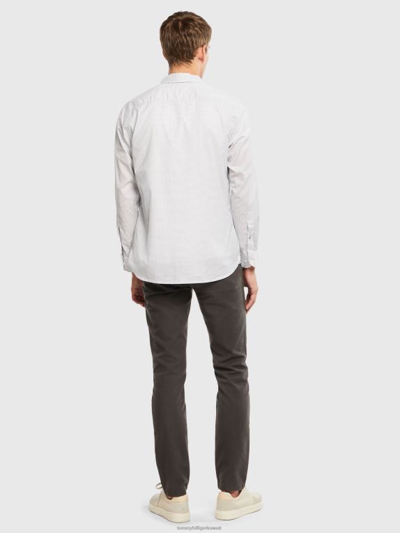أبيض / كحلي كربوني Tommy Hilfiger قميص بطبعة جغرافية أساسية فليكس 446441233