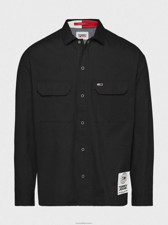 أسود Tommy Hilfiger قميص من القطن العضوي 446441236