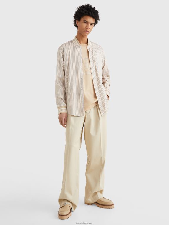 شريط Tommy Hilfiger قميص قطني بياقة بيسبول 446441241