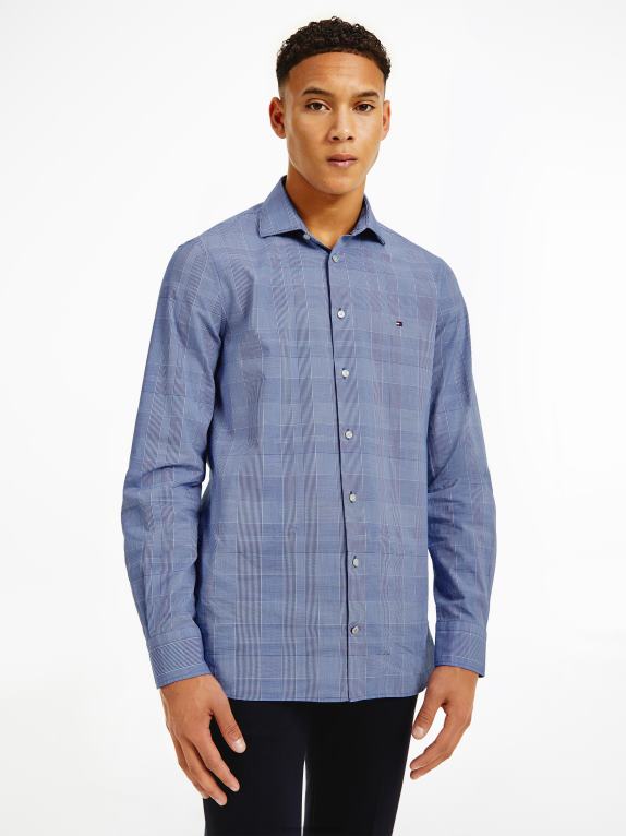 أبيض بصري/أزرق إسفين Tommy Hilfiger قميص مربعات بنقش مربعات 446441251
