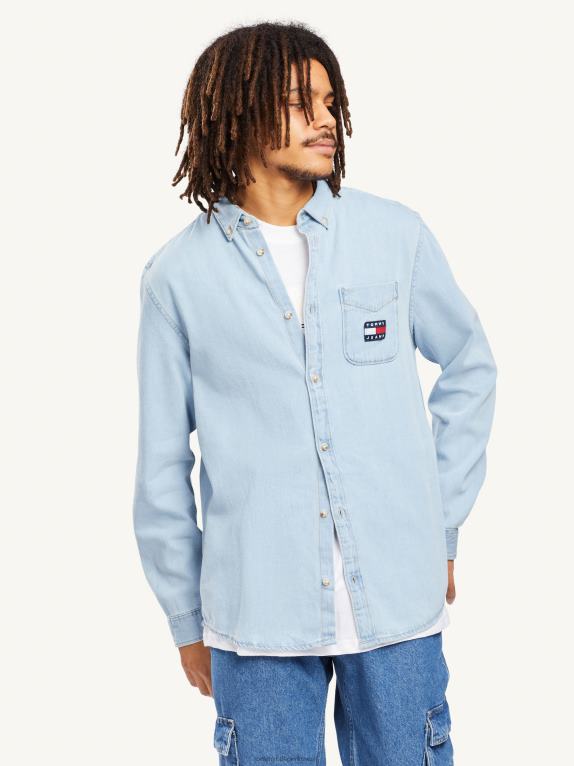 نيلي خفيف Tommy Hilfiger قميص الدنيم شارة 446441253