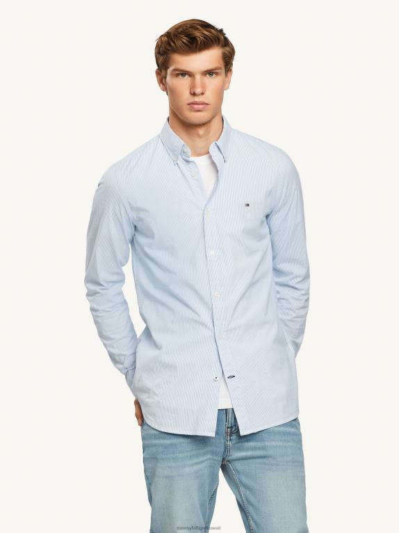 كوبنهاجن أزرق/أبيض بصري Tommy Hilfiger قميص مرن بخطوط رفيعة 446441257