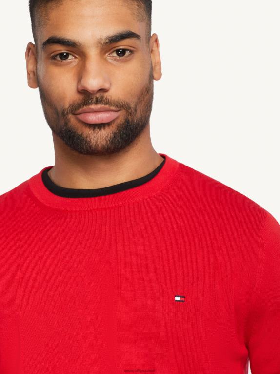 الأحمر الأساسي Tommy Hilfiger سترة برقبة دائرية مميزة 446441260
