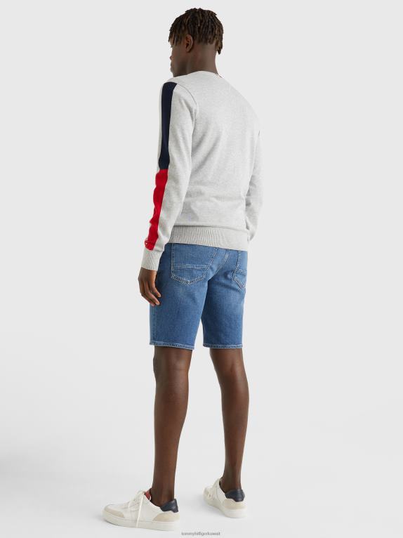 هيذر رمادي فاتح Tommy Hilfiger سترة بأكمام متباينة الألوان 446441272