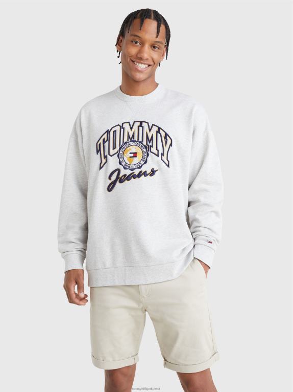 هيذر رمادي فضي Tommy Hilfiger أرشيف قميص من القطن العضوي 446441273