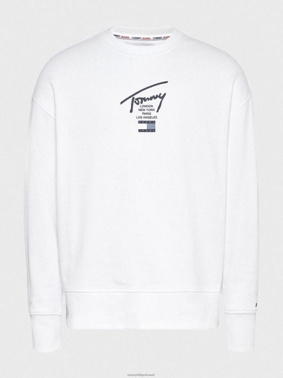 أبيض Tommy Hilfiger سويت شيرت بشعار التوقيع 446441282