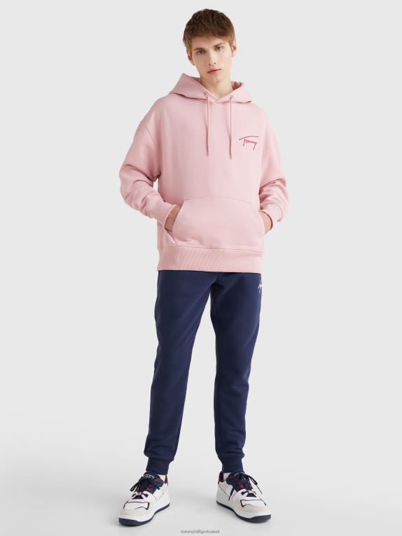 برودواي الوردي Tommy Hilfiger هودي بشعار التوقيع وقصة مريحة 446441284