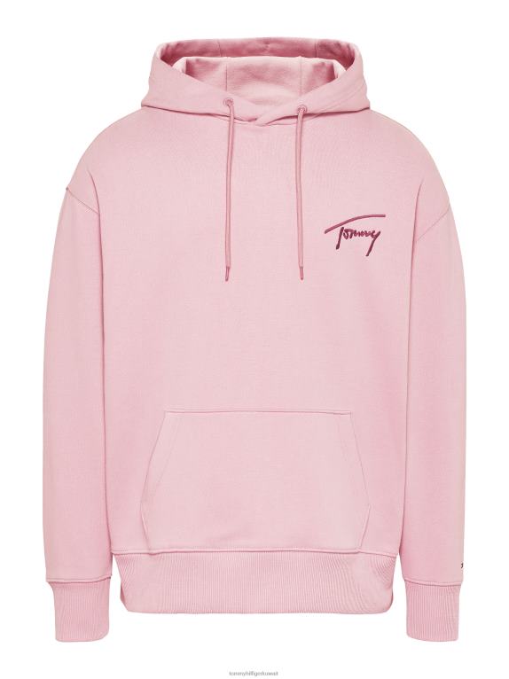 برودواي الوردي Tommy Hilfiger هودي بشعار التوقيع وقصة مريحة 446441284