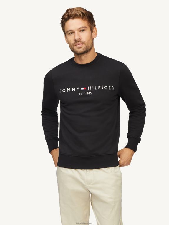 أسود Tommy Hilfiger سويت شيرت بشعار عضوي 446441295
