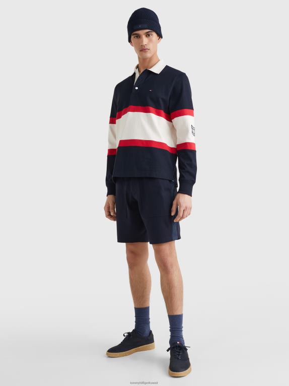 سماء الصحراء/متعددة Tommy Hilfiger قميص الرجبي مخطط 446441319