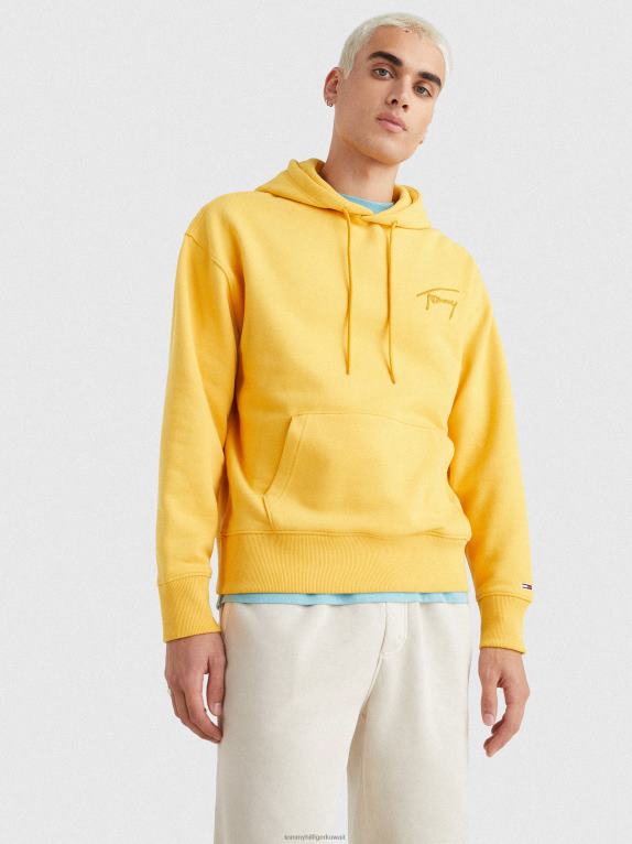 البراري الأصفر Tommy Hilfiger هودي بشعار التوقيع وقصة مريحة 446441323