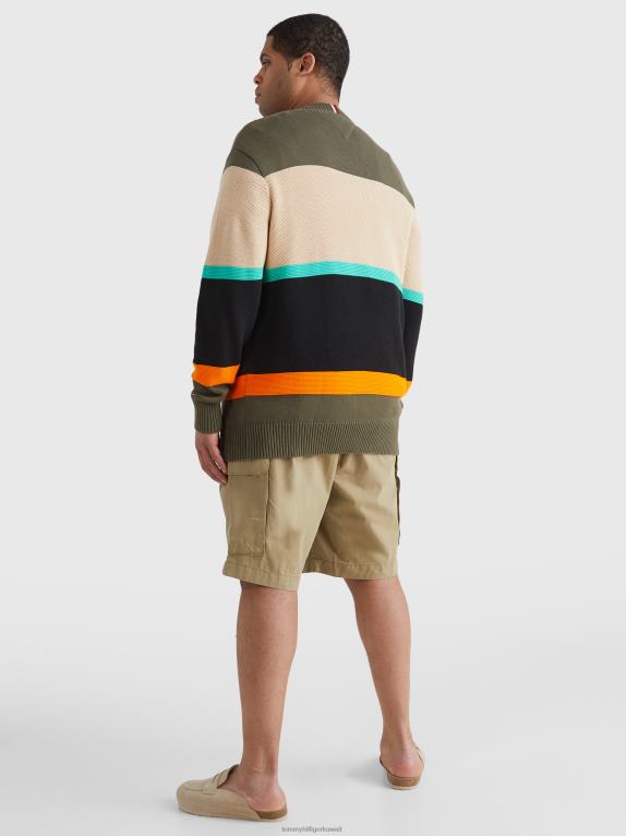 الجيش الأخضر Tommy Hilfiger بالإضافة إلى سترة متماسكة مختلطة الألوان 446441328