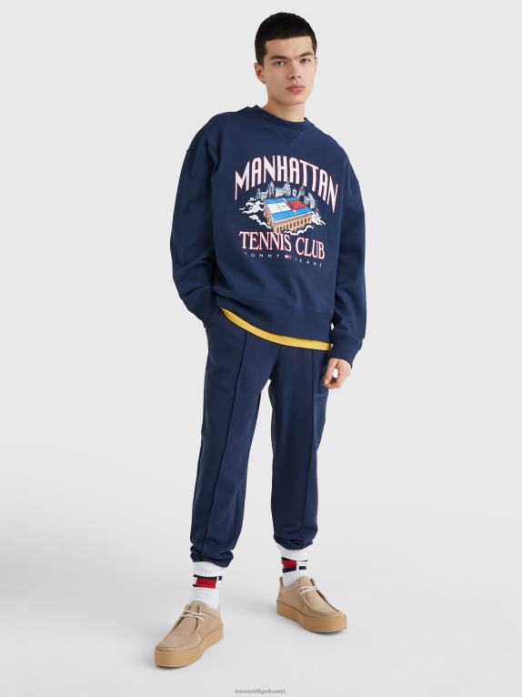 البحرية الشفق Tommy Hilfiger سترة شعار مريحة 446441343