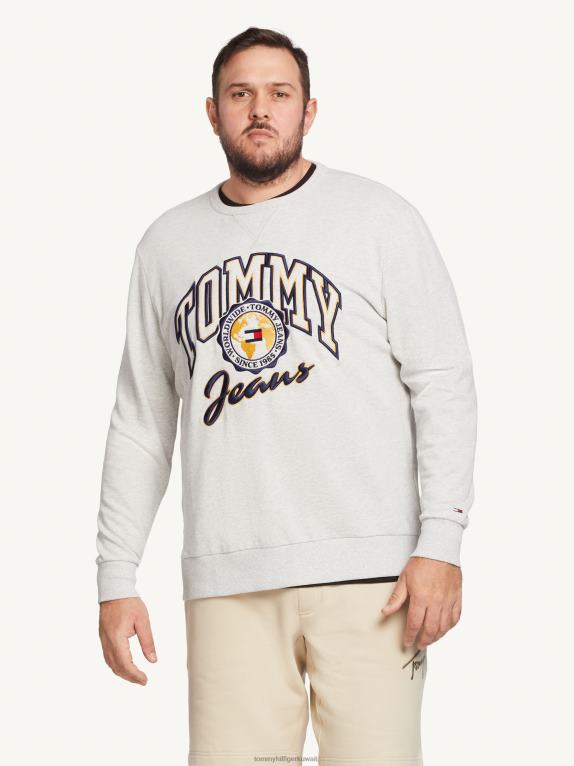 هيذر رمادي فضي Tommy Hilfiger بالإضافة إلى قميص من النوع الثقيل أرشيف من القطن العضوي 446441347