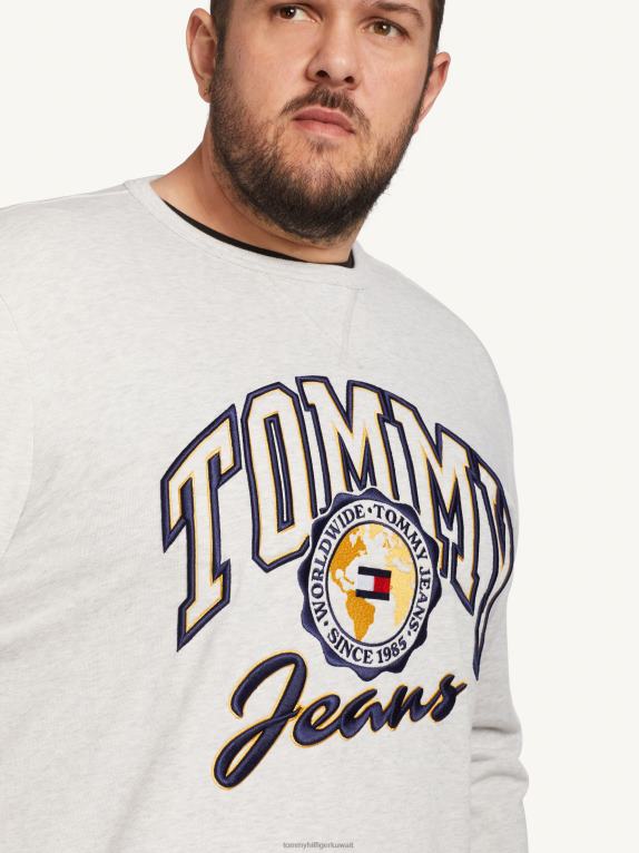 هيذر رمادي فضي Tommy Hilfiger بالإضافة إلى قميص من النوع الثقيل أرشيف من القطن العضوي 446441347