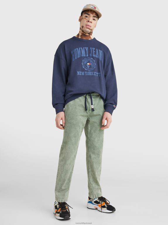 البحرية الشفق Tommy Hilfiger سترة سلوب مطرزة بشعار الكلية 446441351