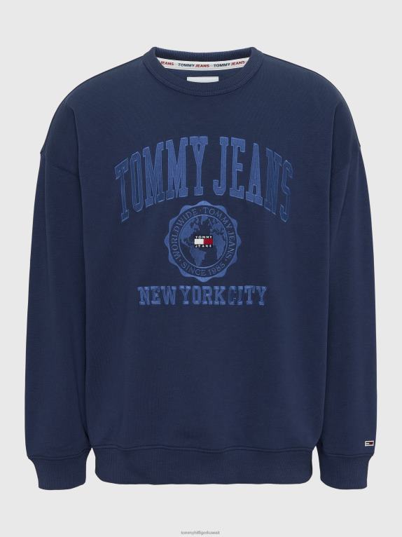 البحرية الشفق Tommy Hilfiger سترة سلوب مطرزة بشعار الكلية 446441351