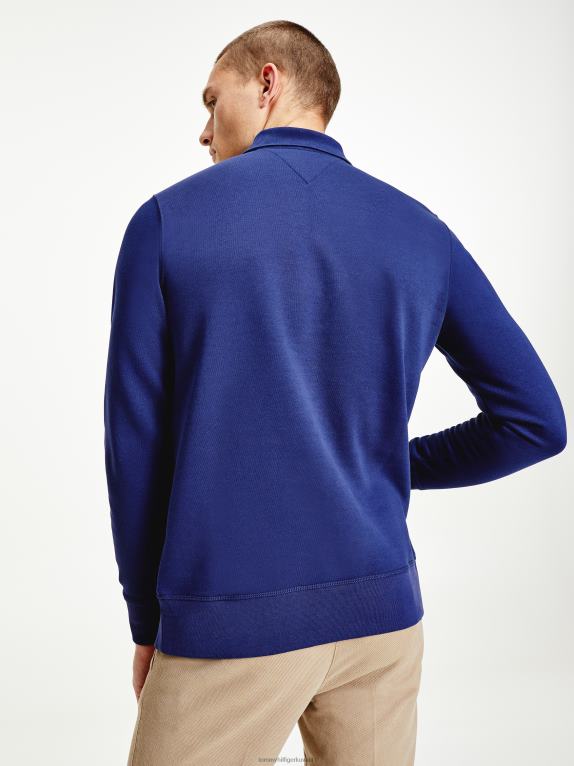 ييل البحرية Tommy Hilfiger قميص الرجبي بشعار الصوف المرن 446441360