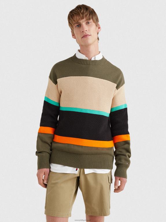 الجيش الأخضر Tommy Hilfiger سترة متماسكة مختلطة الألوان 446441382