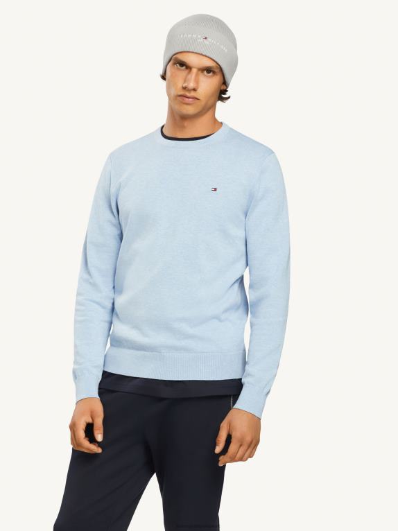 هيذر أزرق منسم Tommy Hilfiger سترة برقبة دائرية مميزة 446441395