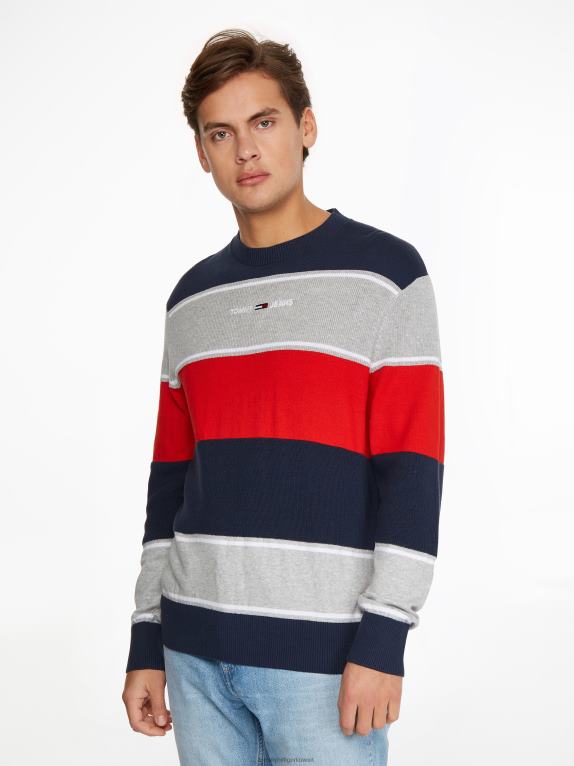 شريط الشفق البحرية Tommy Hilfiger سترة بخطوط متباينة وقصة مريحة 446441396