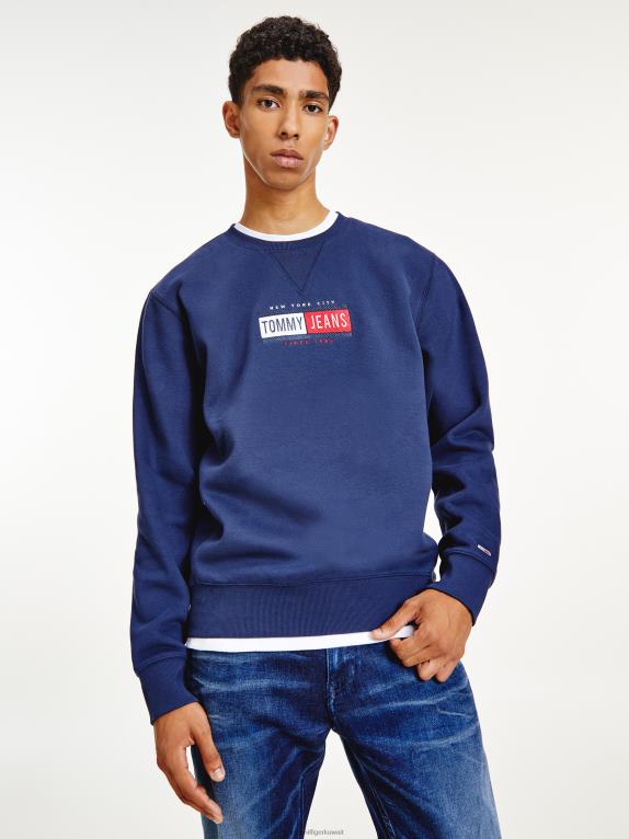 البحرية الشفق Tommy Hilfiger كنزة برقبة دائرية وشعار الماركة 446441398