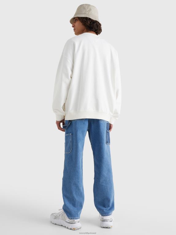 الأبيض القديم Tommy Hilfiger سترة سلوب مطرزة بشعار الكلية 446441400