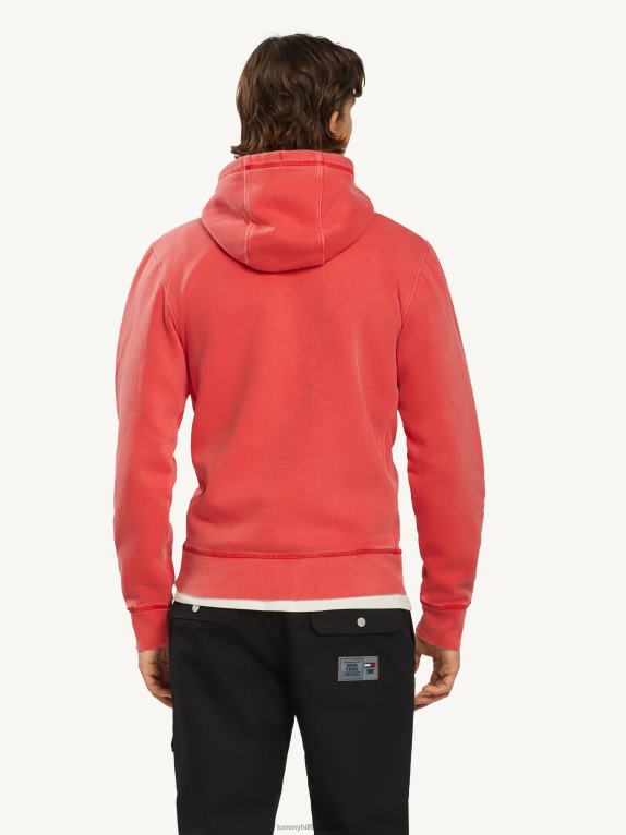 قرمزي عميق Tommy Hilfiger هوديي من الصوف بشعار دائرة متناغمة 446441401