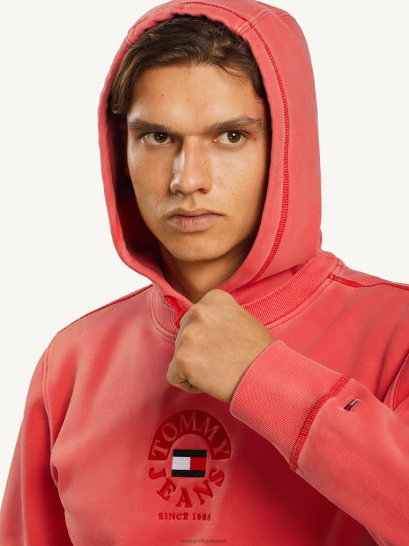 قرمزي عميق Tommy Hilfiger هوديي من الصوف بشعار دائرة متناغمة 446441401