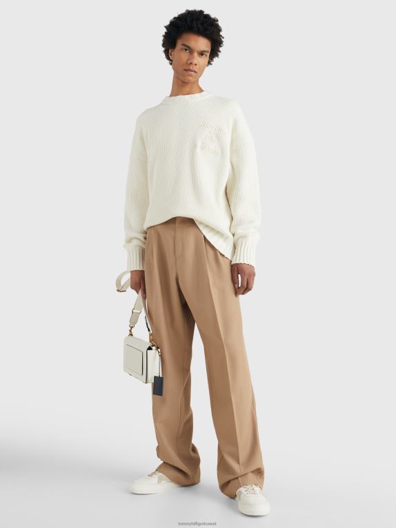 عاج Tommy Hilfiger كنزة متماسكة مضلعة 446441411