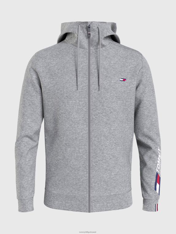 هيذر رمادي متوسط Tommy Hilfiger سترة رياضية أساسية رائعة بسحاب من خلال 446441426