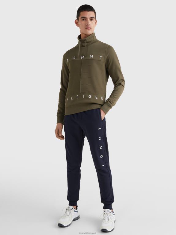 الجيش الأخضر Tommy Hilfiger سويت شيرت بياقة مدورة بعلم أحادي 446441436