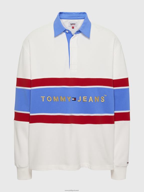 أبيض Tommy Hilfiger بالإضافة إلى قميص الرجبي المخطط 446441437