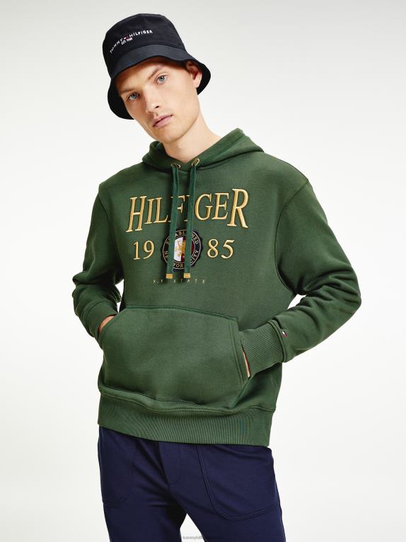 غابة وطنية Tommy Hilfiger هودي بشعار الماركة وتطريز مريح 446441441