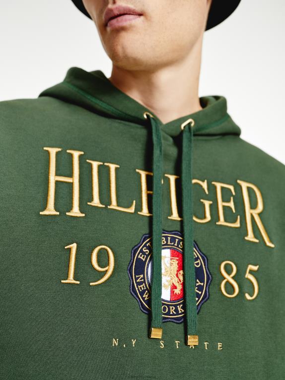غابة وطنية Tommy Hilfiger هودي بشعار الماركة وتطريز مريح 446441441