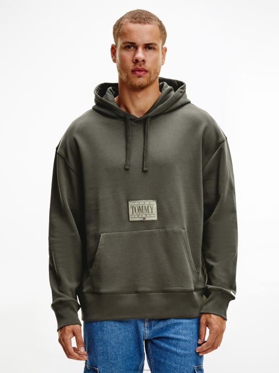 الزيتون الداكن Tommy Hilfiger هوديي برسومات مربعة اللون 446441446