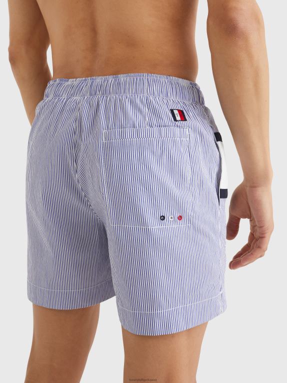 هيلفيغر الشريط الأزرق Tommy Hilfiger شورت سباحة متوسط ​​الطول مخطط من إيثاكا 446441460