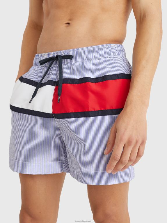 هيلفيغر الشريط الأزرق Tommy Hilfiger شورت سباحة متوسط ​​الطول مخطط من إيثاكا 446441460
