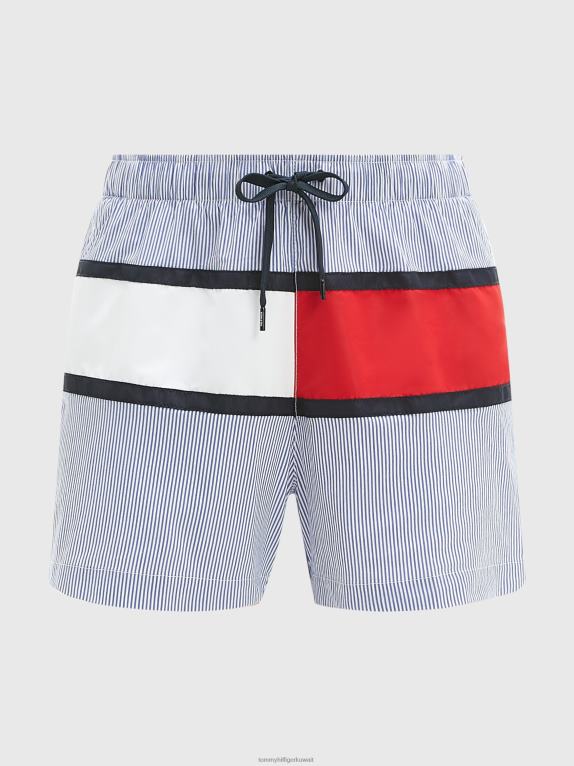 هيلفيغر الشريط الأزرق Tommy Hilfiger شورت سباحة متوسط ​​الطول مخطط من إيثاكا 446441460