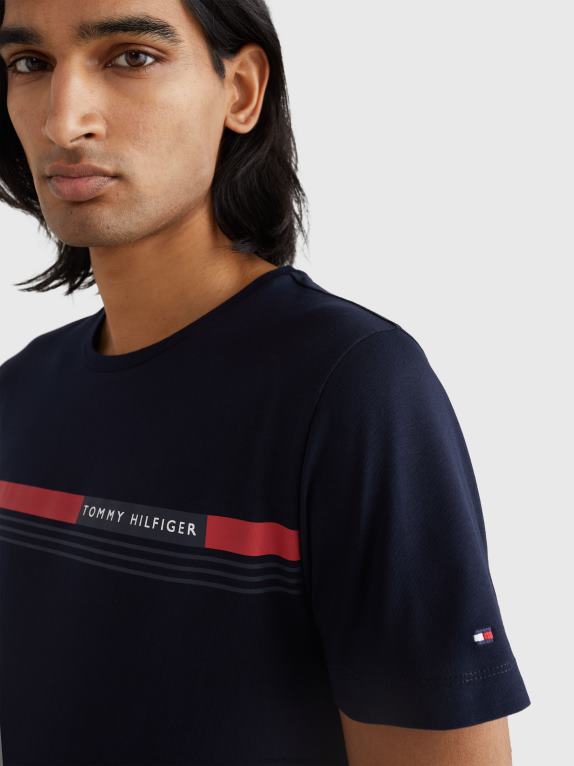 سماء الصحراء Tommy Hilfiger تيشيرت بشريط التوقيع 446441482