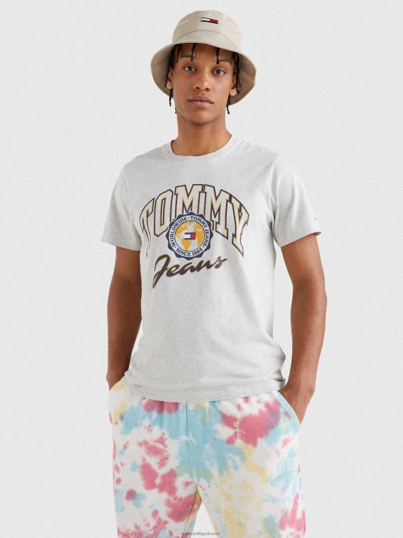 هيذر رمادي فضي Tommy Hilfiger تيشيرت بشعار الكلية 446441484