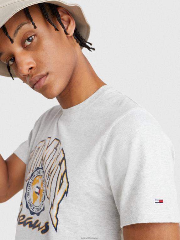 هيذر رمادي فضي Tommy Hilfiger تيشيرت بشعار الكلية 446441484