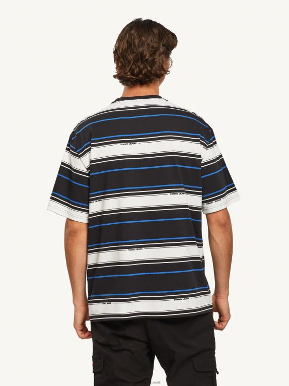 شريط أسود Tommy Hilfiger تي شيرت مخطط من القطن العضوي 446441492
