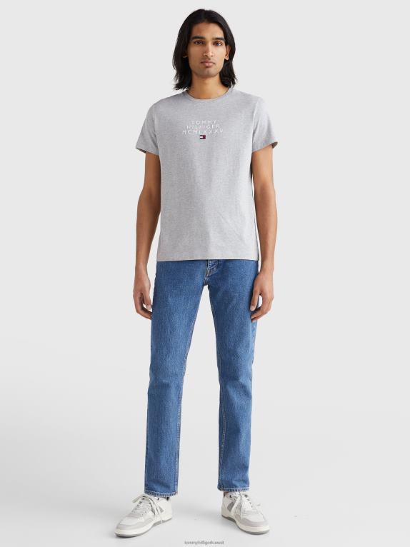 هيذر رمادي فاتح Tommy Hilfiger تي شيرت بشعار جرافيك 446441499