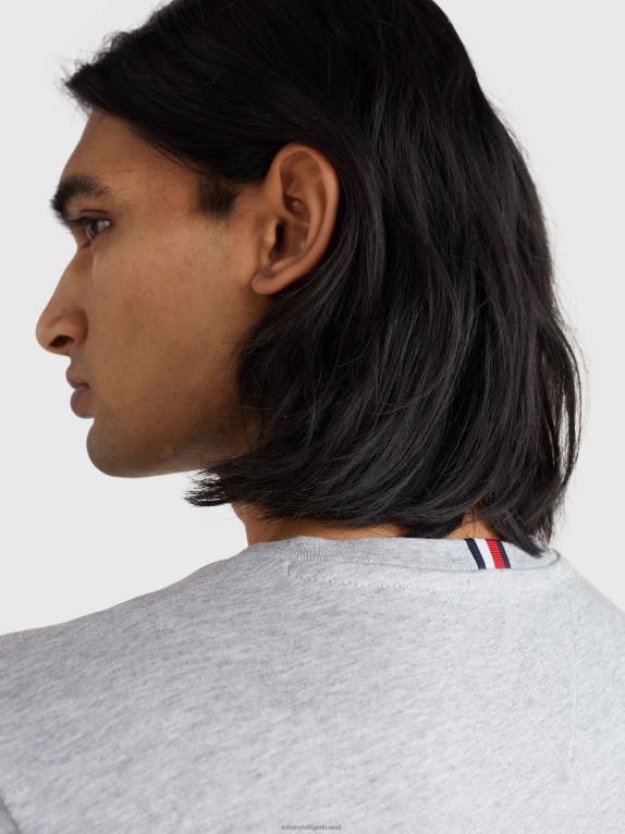 هيذر رمادي فاتح Tommy Hilfiger تي شيرت بشعار جرافيك 446441499